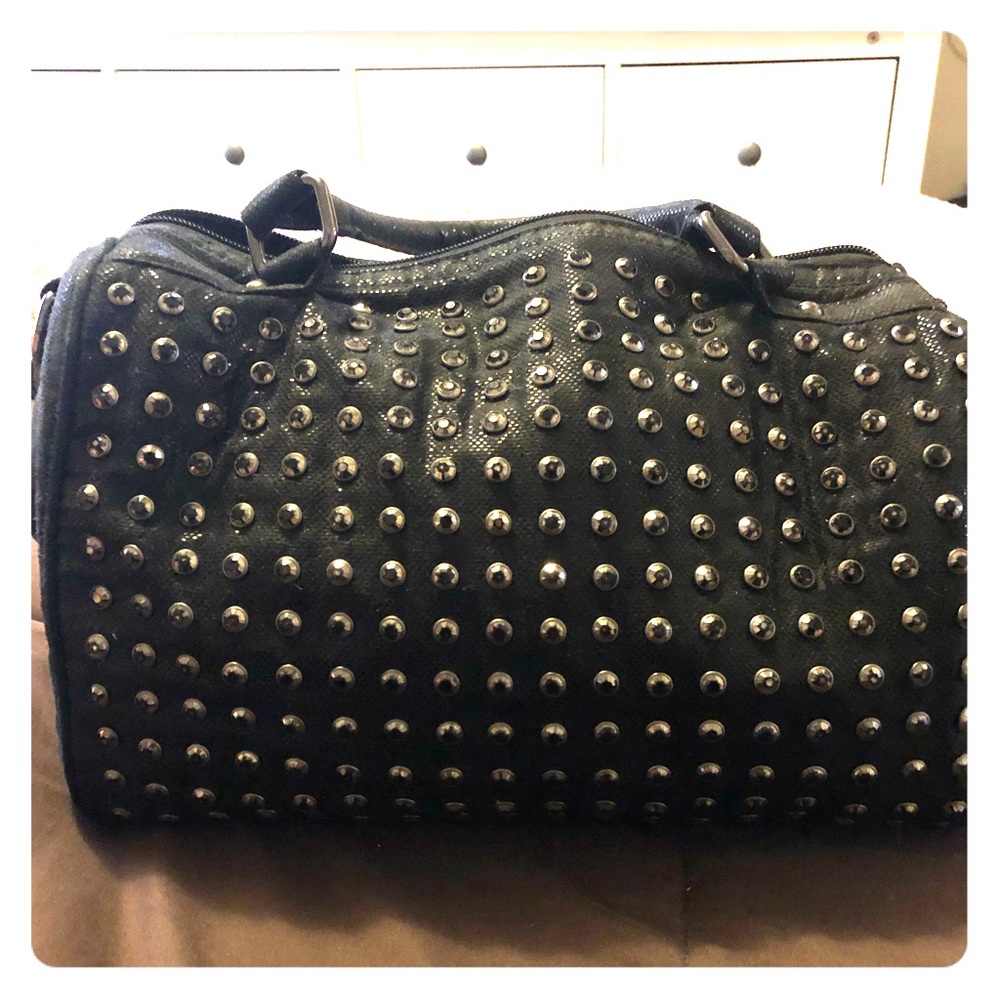Black studded purse